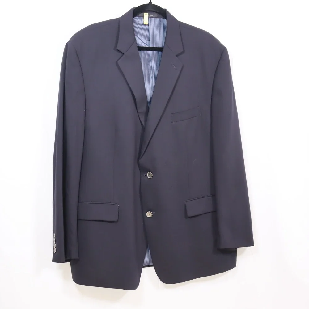 Calvin Klein Blazer 48R Navy Men Wool Two Button Sport Coat